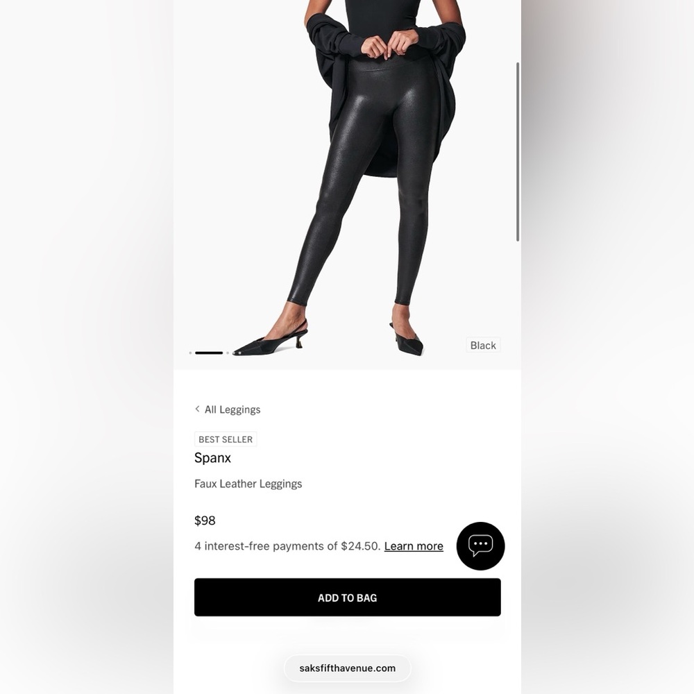 SPANX Black Faux Leather High-Rise Leggings